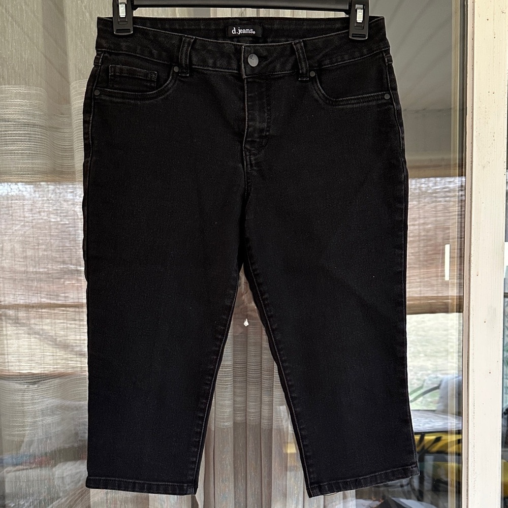 D.Jeans Black Denim Cropped Jeans